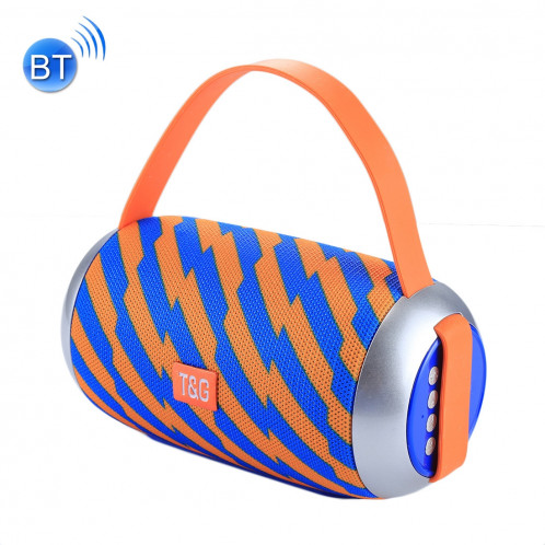 Haut-parleur portable Bluetooth TG112, avec fonction radio FM et Radio, prise en charge des cartes mains libres et TF et lecture de disque U (orange + bleu) SH18EL862-37