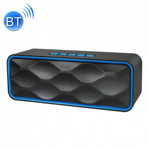 SC211 Haut-parleur Bluetooth de lecture de musique multifonctionnelle de carte, prise en charge des appels mains libres et carte TF et U-disk et fonction audio / FM AUX (bleue) SH506L489-312
