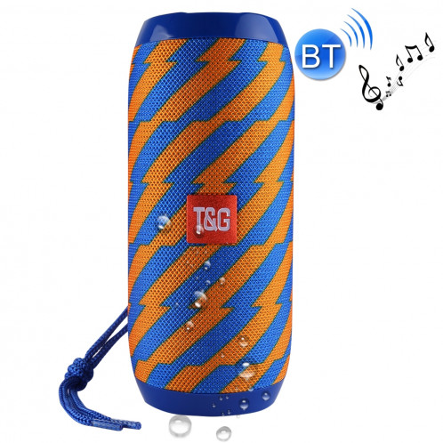 T & G TG117 Haut-parleur stéréo sans fil Bluetooth V4.2 portable avec corde, avec microphone intégré, prise en charge des appels mains libres et carte TF & AUX IN & FM, Bluetooth Distance: 10 m (bleu SH001D1943-311