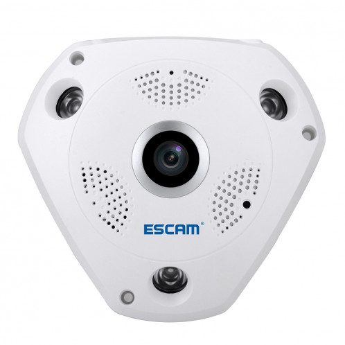 ESCAM Shark QP180 960P 360 degrés Fisheye objectif 1.3MP WiFi IP Camera, détection de mouvement de soutien / vision nocturne, Distance IR: 10m SE0327336-320