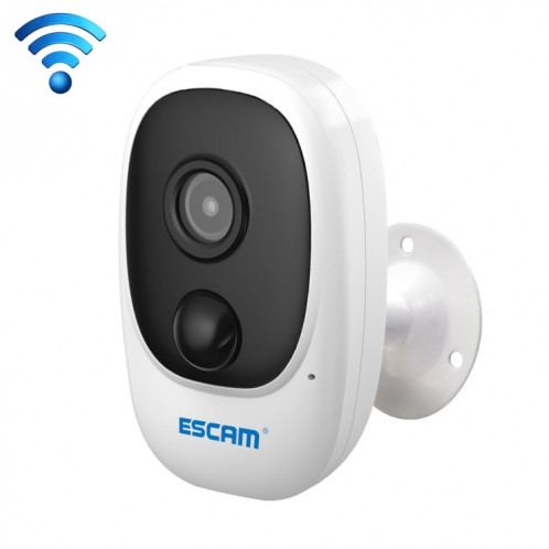 Caméra IP PIR étanche ESCAM G08 HD 1080P IP65 sans panneau solaire, carte TF de soutien / Vision nocturne / Audio bidirectionnel (blanc) SE224W602-313