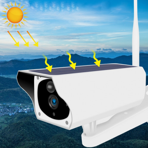 T1-2 Version WiFi 2 mégapixels Caméra de surveillance solaire HD étanche extérieure sans batterie et mémoire, prise en charge de la vision nocturne infrarouge et de la détection de mouvement / alarme et interphone SH26621240-314