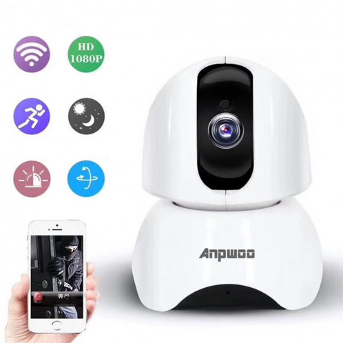 Anpwoo-YT003 200 W 3.6mm Objectif Grand Angle 1080P Smart WIFI Moniteur Caméra, Support Vision Nocturne & Extension De Carte TF Stockage, Plug UE SA75AW1861-314