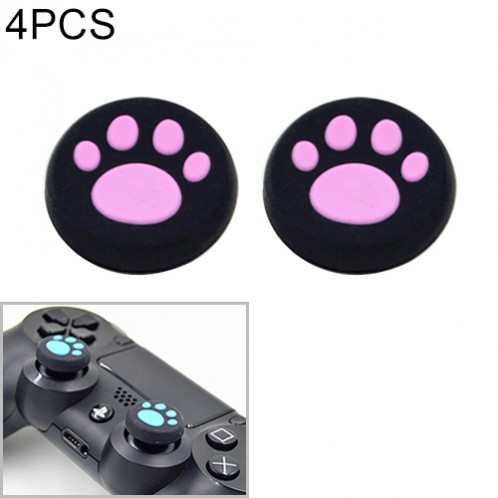 Housse de protection en silicone pour patte de chat mignon 4 pièces pour manette de jeu PS4 / PS3 / PS2 / XBOX360 / XBOXONE / WIIU (rose) SH062F968-34