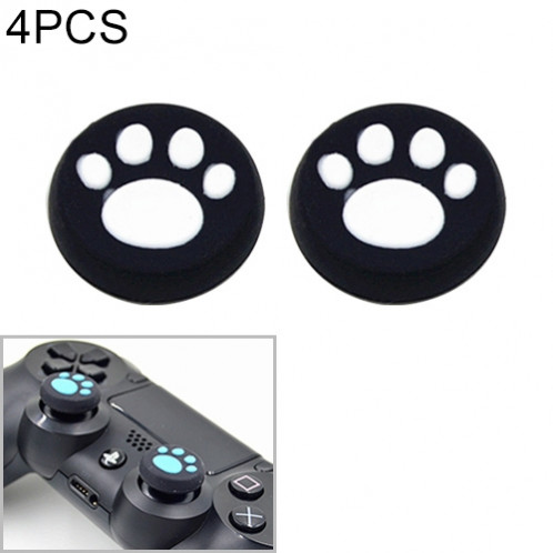 4 PCS Housse de protection en silicone pour patte de chat mignon pour manette de jeu PS4 / PS3 / PS2 / XBOX360 / XBOXONE / WIIU (blanc) SH062W144-34