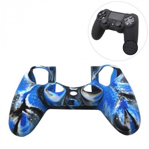 Étui de protection en silicone antidérapant pour Sony PS4 (noir bleu) SH21BL1450-38