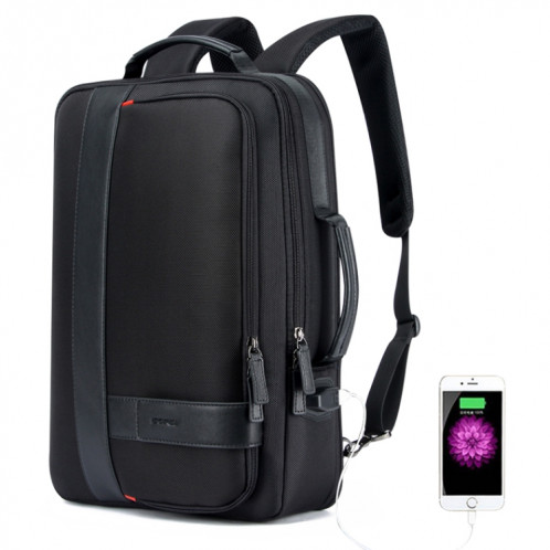 Bopai 751-006561 Sac à dos pour ordinateur portable respirant et décontracté de grande capacité avec interface USB externe, taille: 29 x 16 x 44 cm (noir) SB599B69-316