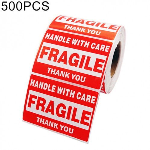 Étiquette fragile d'autocollant d'avertissement anglais de boîte extérieure auto-adhésive de 500 PCS, taille: 76x51mm SH1050182-36