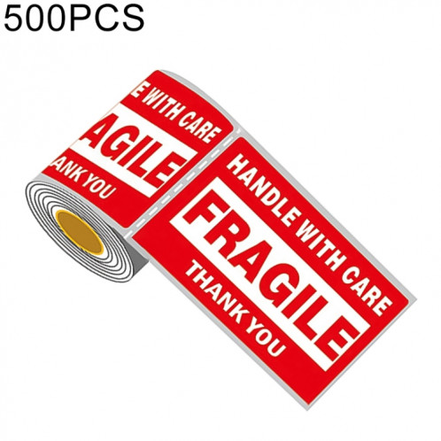 Étiquette fragile d'autocollant d'avertissement anglais de boîte extérieure auto-adhésive de 500 PCS, taille: 76x127mm SH105155-36