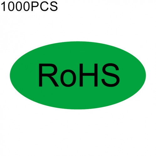 Étiquette RoHS autocollante d'autocollant RoHS de forme ovale de 1000 pièces, taille: 10x20mm SH1054629-33