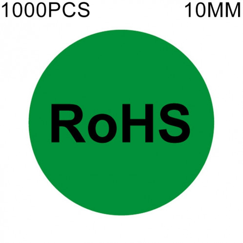 Étiquette RoHS autocollante d'autocollant RoHS de forme ronde de 1000 PCS, diamètre: 10mm SH10551633-33