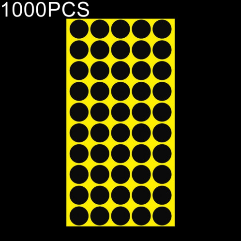 Étiquette de marque d'autocollant de marque colorée auto-adhésive de forme ronde de 1000 pièces (noir) SH058B192-35