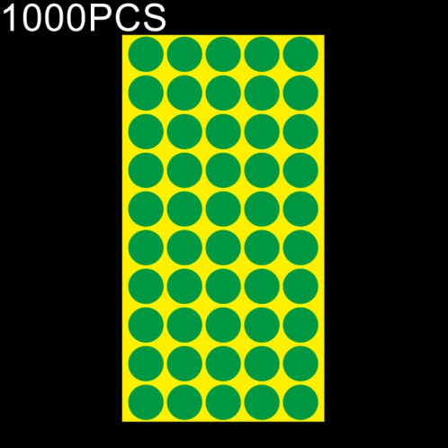 Étiquette de marque d'autocollant de marque colorée auto-adhésive de forme ronde de 1000 PCS (vert) SH058G1738-35