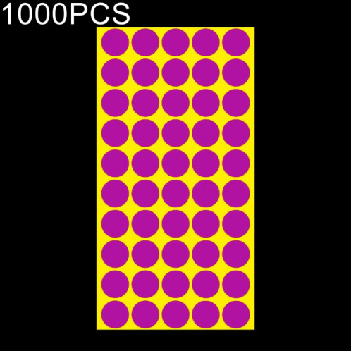 Étiquette de marque d'autocollant de marque colorée auto-adhésive de forme ronde de 1000 PCS (violet) SH058P1361-35