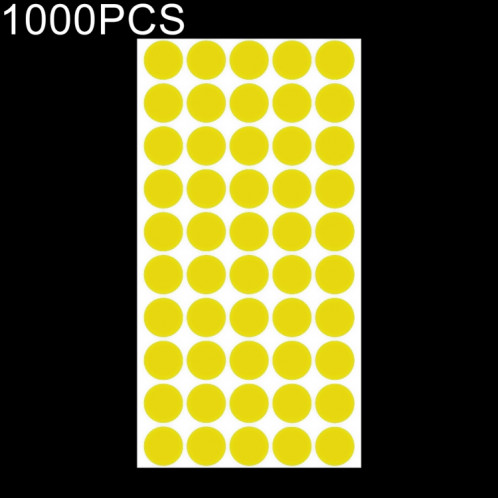 Étiquette de marque d'autocollant de marque colorée auto-adhésive de forme ronde de 1000 PCS (jaune) SH058Y1767-35