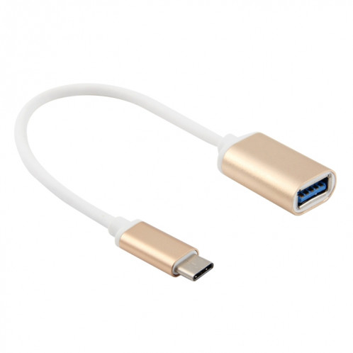 20cm tête métallique USB 3.1 Type-c mâle vers USB 3.0 câble adaptateur femelle, Câble adaptateur USB 3.1 type-c mâle vers USB 3.0 femelle à tête métallique de 20 cm (doré) SH083J447-36