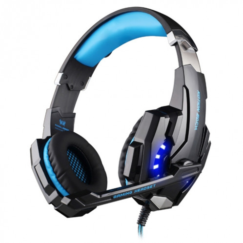 KOTION CHAQUE G9000 3.5mm Jeu Gaming Casque Casque Écouteur Bandeau avec Microphone LED Lumière pour Ordinateur Portable / Tablette / Téléphones Portables, Longueur du Câble: Environ 2.2m (Bleu + Noir) SK113L1702-314