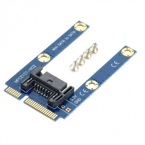 Mini carte PCI-E mSATA SSD à SATA 7 broches MPCIe Extension (Bleu) SM181L256-35