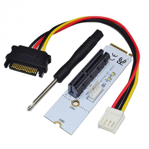 NGFF M.2 Clé M à PCI-E 1X / 4X / 8X / 16X Carte graphique Convertisseur de slot élévateur Carte de convertisseur élévateur avec LED SN01821634-34