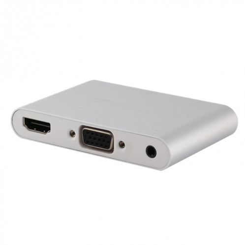 P27 Metal Cover Micro USB vers HDMI + Convertisseur VGA HDTV Adaptateur AV numérique, Alimentation par EZCast, Système de support iOS / Android / Windows (Argent) SH324S1998-310
