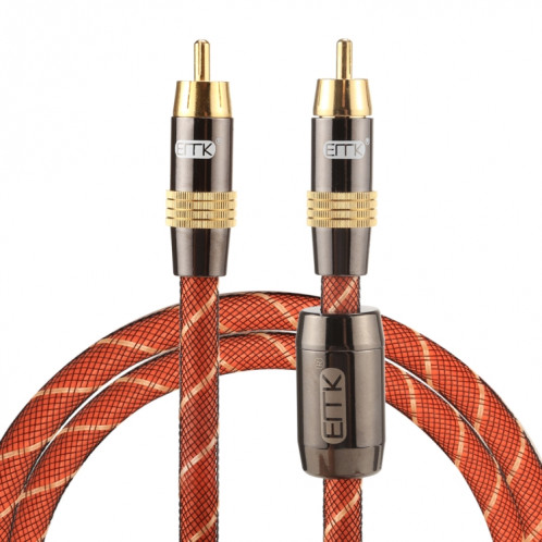 EMK TZ / A 1m OD8.0mm Métal Plaqué Or RCA à RCA Plug Câble coaxial d'Interconnexion Numérique Câble Audio / Vidéo RCA SE0765398-37