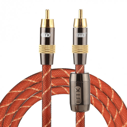 EMK TZ / A 1.5m OD8.0mm Plaqué Or Tête Métallique RCA à RCA Fiche Câble Coaxial Numérique Câble Audio / Vidéo RCA SE0766918-37