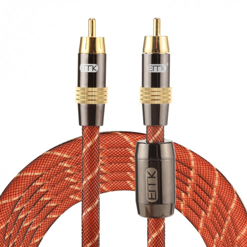 EMK TZ / A 3m OD8.0mm Plaqué Or Tête Métallique RCA à RCA Fiche Câble Coaxial Numérique Câble Audio / Vidéo RCA SE0768390-37