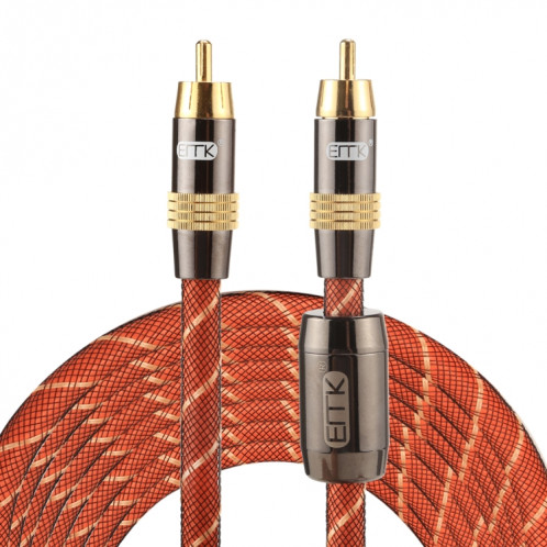 EMK TZ / A 5 m OD8.0mm Plaqué Or Tête Métallique RCA à RCA Fiche Numérique Coaxial Câble d'Interconnexion Câble Audio / Vidéo RCA SE07691277-37