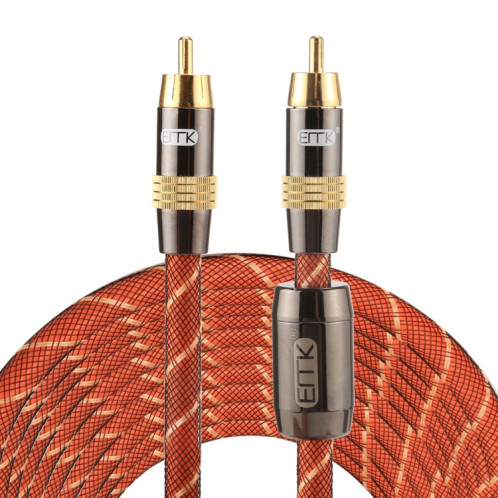 EMK TZ / A 8 m OD8.0mm Or Plaqué Métal Tête RCA à RCA Plug Câble coaxial d'Interconnexion Numérique Câble Audio / Vidéo RCA SE07701694-37