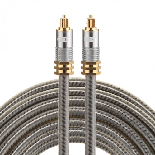 EMK YL-A 5m OD8.0mm Câble audio numérique Toslink mâle / mâle à tête en métal plaqué or SH07751711-37