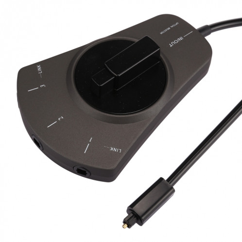 EMK 3 entrées 1 sortie Sélecteur audionumérique optique avec sélecteur Toslink pour lecteur MD / DVD / magnétoscope / CD (noir) SH780B39-37