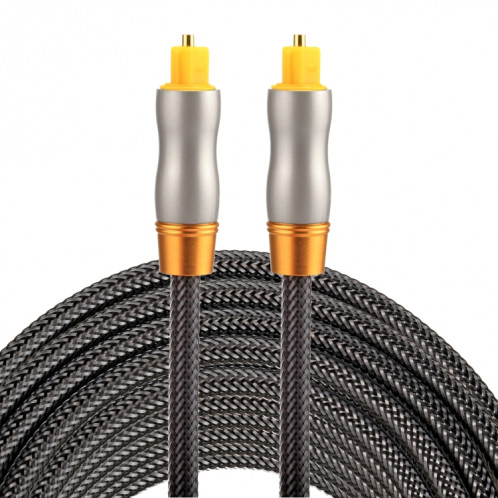 Câble audio Toslink mâle à mâle numérique optique de la tête de métal plaqué or de 5m OD6.0mm SH0791856-37