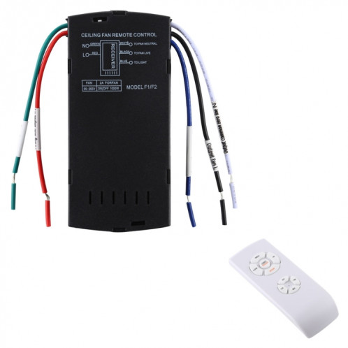 Kit de télécommande universel de lampe de ventilateur de plafond 85-265V minuterie commutateur de commande sans fil récepteur d'émetteur de vitesse du vent ajusté SH08751380-36