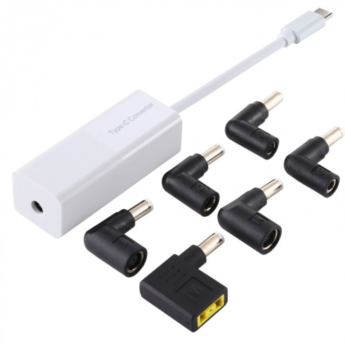 Adaptateur secteur pour ordinateur portable 65 W Convertisseur USB-C / Type-C en adaptateur secteur 6 en 1 (Blanc) SH883W633-39