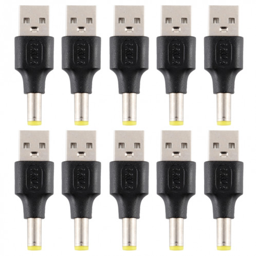10 PCS 5,5 x 2,5 mm mâle à USB 2.0 mâle connecteur d'alimentation CC SH09211546-34