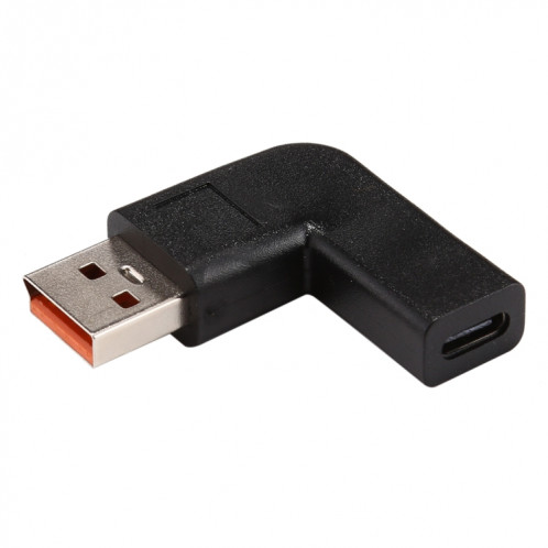 Connecteur d'adaptateur d'alimentation coudé à 90 degrés USB-C / Type-C femelle à Yoga 3 mâle pour Lenovo SH0962375-34