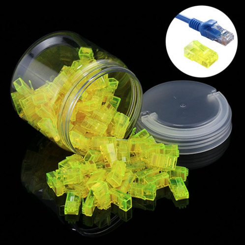 100 PCS Anpwoo Amp01 RJ45 Connecteur Fiche Modulaire (Jaune) S1010Y143-35