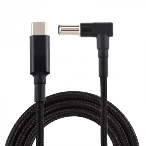 PD 100W Coude 6,0 x 1,4 mm vers câble de charge d'alimentation en nylon USB-C / Type-C, longueur du câble: 1,7 m SH1134902-34