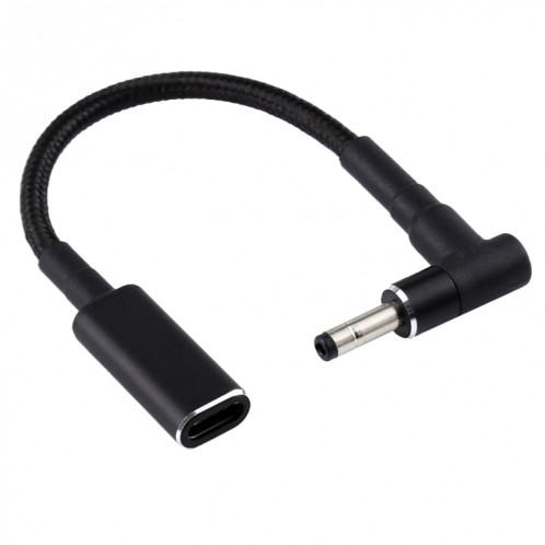 PD 100W 18.5-20V 4.0 x 1.7mm coude vers adaptateur USB-C / Type-C Câble tresse en nylon SH11911928-35