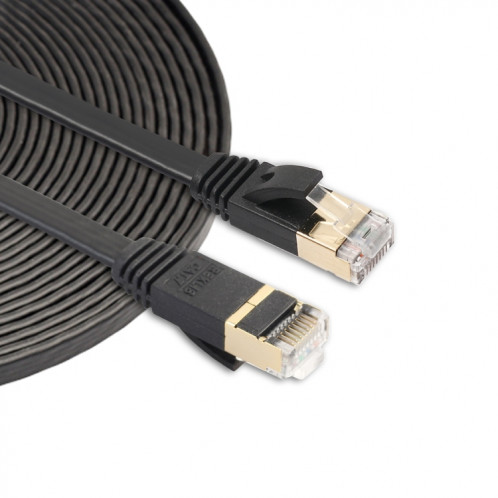 5m CAT7 10 Gigabit Ethernet câble de raccordement ultra plat pour réseau LAN routeur Modem Construit avec des connecteurs RJ45 blindés (noir) S5239B128-33