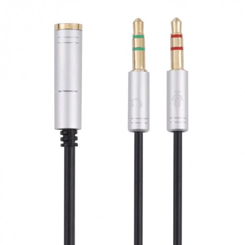 Câble adaptateur mâle de 3,5 mm à 2 x 3,5 mm (argent) SH651S247-36