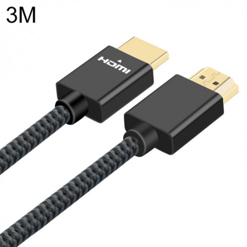 Tête plaquée or ult-unite HDMI 2.0 Homme à câble tressé en nylon mâle, longueur de câble: 3m (noir) SU676B118-36