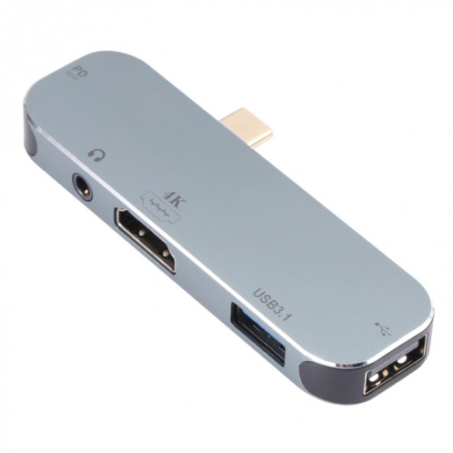 5 in 1 USB-C / Type-C Male to PD USB-C / Type-C Charging + 3.5mm AUX + 4K HDMI + USB 3.1 + USB Female Adapter SH19231535-34