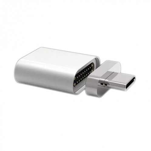 Droit USB-C / TYPE-C 3.1 Homme à USB-C / TYPE-C 3.1 Adaptateur magnétique 20 broches femelle (argent) SH962S1437-34