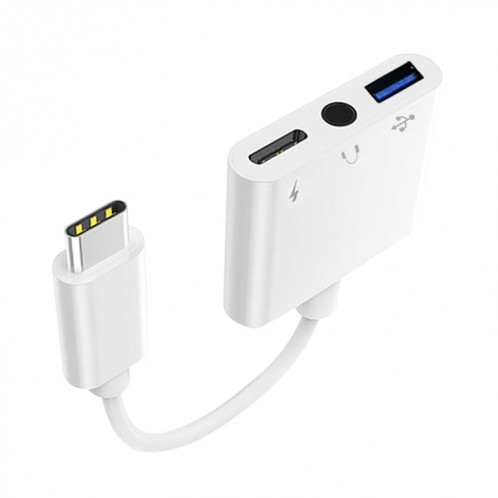 3 en 1 USB-C / Type-C Mâle vers Type-C + USB + Adaptateur OTG Femelle 3,5 mm SH23811445-37