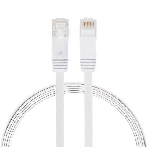 Câble réseau LAN plat Ethernet ultra-plat 1m CAT6, cordon RJ45 (blanc) S1461W1008-36