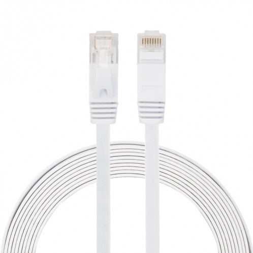 Câble réseau LAN plat Ethernet ultra-plat 3m CAT6, cordon de raccordement RJ45 (blanc) S3464W272-36