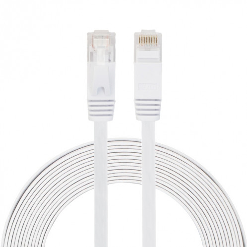 Câble réseau LAN plat Ethernet ultra-plat CAT6 5m, cordon RJ45 (blanc) S5465W442-36