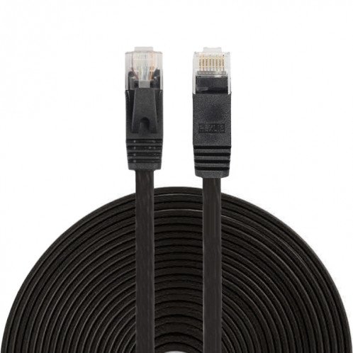 Câble réseau LAN plat Ethernet ultra-mince 15m CAT6, cordon RJ45 (noir) S1469B158-36