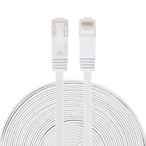 Câble réseau LAN plat Ethernet ultra-plat 15m CAT6, cordon de raccordement RJ45 (blanc) S1469W1614-36